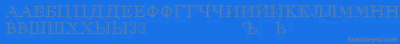 Fonte RusskijRegular – fontes cinzas em um fundo azul