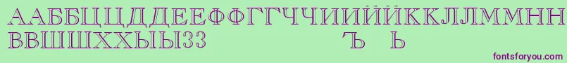 RusskijRegular Font – Purple Fonts on Green Background