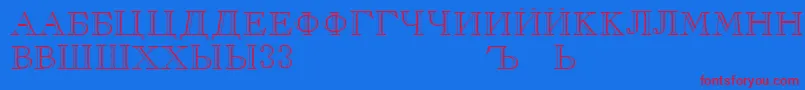 RusskijRegular Font – Red Fonts on Blue Background