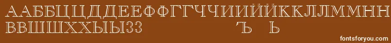 RusskijRegular Font – White Fonts on Brown Background