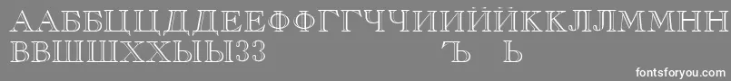 フォントRusskijRegular – 灰色の背景に白い文字