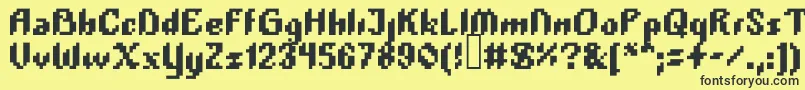 Шрифт Plopdump – чёрные шрифты на жёлтом фоне