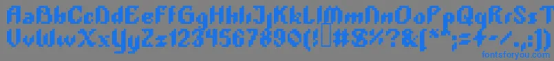 フォントPlopdump – 灰色の背景に青い文字