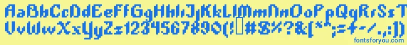 Plopdump Font – Blue Fonts on Yellow Background