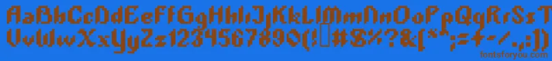 Plopdump Font – Brown Fonts on Blue Background
