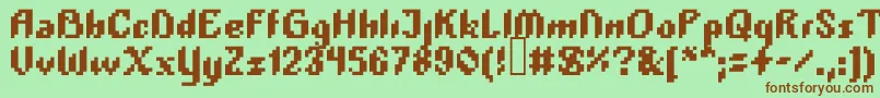 フォントPlopdump – 緑の背景に茶色のフォント