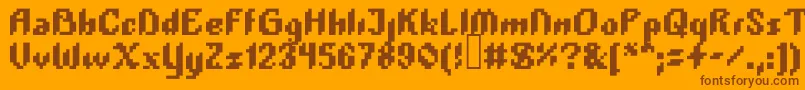 Plopdump Font – Brown Fonts on Orange Background
