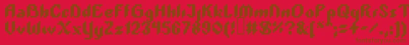 Plopdump Font – Brown Fonts on Red Background