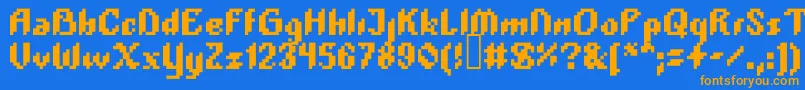 Plopdump Font – Orange Fonts on Blue Background