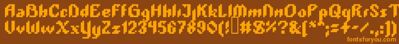Plopdump Font – Orange Fonts on Brown Background