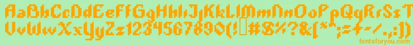 Plopdump Font – Orange Fonts on Green Background