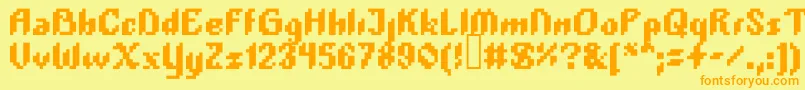 Plopdump Font – Orange Fonts on Yellow Background