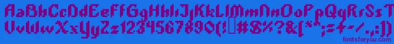 Plopdump Font – Purple Fonts on Blue Background
