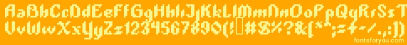 フォントPlopdump – オレンジの背景に黄色の文字