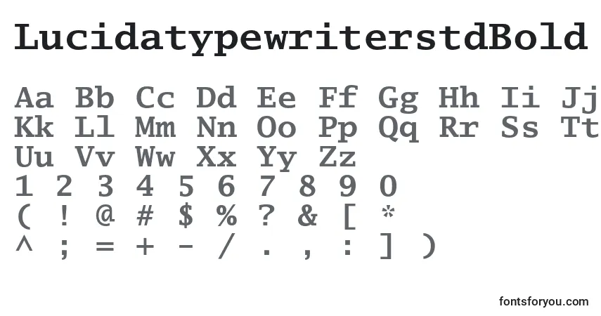 Czcionka LucidatypewriterstdBold – alfabet, cyfry, specjalne znaki