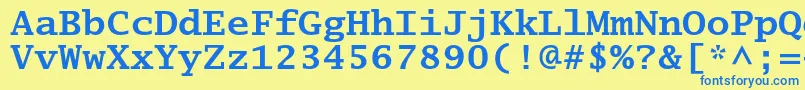 LucidatypewriterstdBold-fontti – siniset fontit keltaisella taustalla