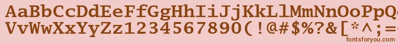 LucidatypewriterstdBold-fontti – ruskeat fontit vaaleanpunaisella taustalla