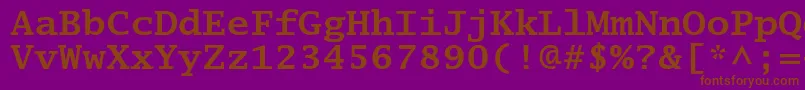 フォントLucidatypewriterstdBold – 紫色の背景に茶色のフォント