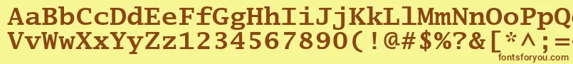 LucidatypewriterstdBold-fontti – ruskeat fontit keltaisella taustalla