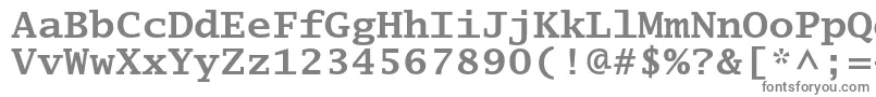 LucidatypewriterstdBold-fontti – harmaat kirjasimet valkoisella taustalla