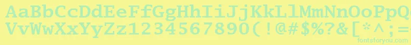LucidatypewriterstdBold-fontti – vihreät fontit keltaisella taustalla