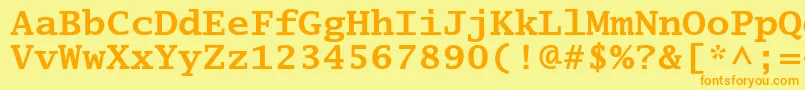 LucidatypewriterstdBold-fontti – oranssit fontit keltaisella taustalla