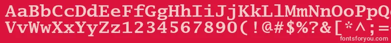 LucidatypewriterstdBold-fontti – vaaleanpunaiset fontit punaisella taustalla