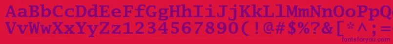 LucidatypewriterstdBold Font – Purple Fonts on Red Background