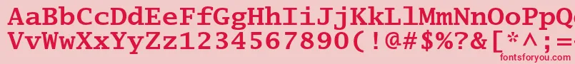 LucidatypewriterstdBold-fontti – punaiset fontit vaaleanpunaisella taustalla
