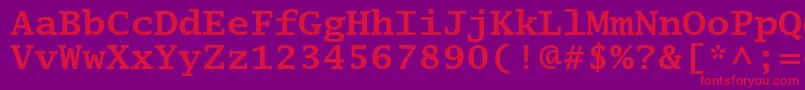 LucidatypewriterstdBold Font – Red Fonts on Purple Background