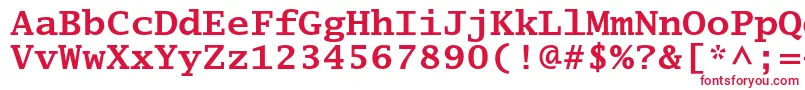 LucidatypewriterstdBold-fontti – punaiset fontit valkoisella taustalla