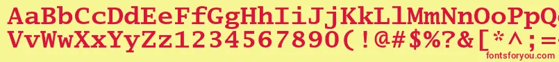 LucidatypewriterstdBold-fontti – punaiset fontit keltaisella taustalla