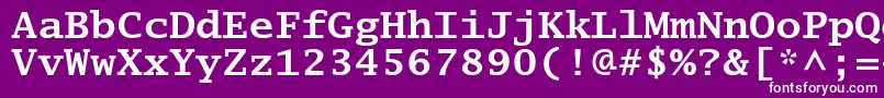 LucidatypewriterstdBold-fontti – valkoiset fontit violetilla taustalla