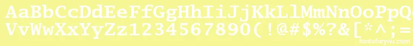 LucidatypewriterstdBold-fontti – valkoiset fontit keltaisella taustalla