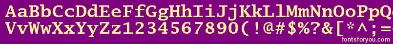 LucidatypewriterstdBold-fontti – keltaiset fontit violetilla taustalla