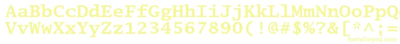 フォントLucidatypewriterstdBold – 白い背景に黄色の文字