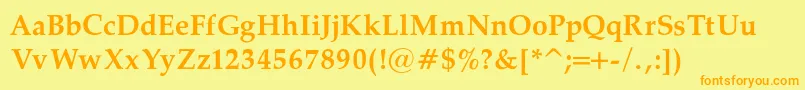 PalatinoBoldRegular Font – Orange Fonts on Yellow Background