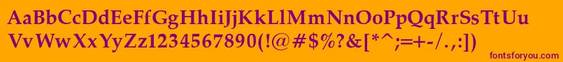 PalatinoBoldRegular Font – Purple Fonts on Orange Background
