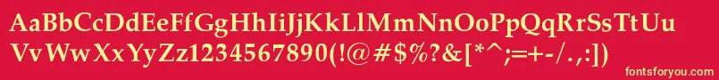 PalatinoBoldRegular Font – Yellow Fonts on Red Background