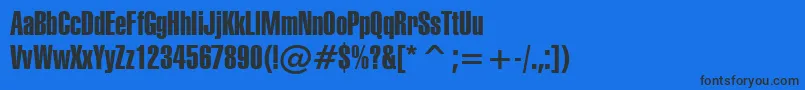 Swiss911ExtraCompressedBt Font – Black Fonts on Blue Background