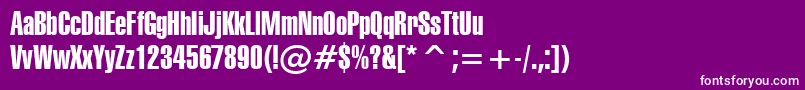 Swiss911ExtraCompressedBt Font – White Fonts on Purple Background