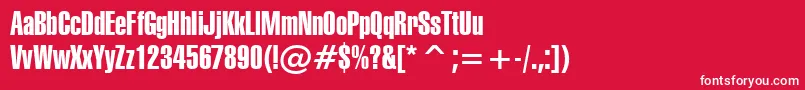 Swiss911ExtraCompressedBt Font – White Fonts on Red Background