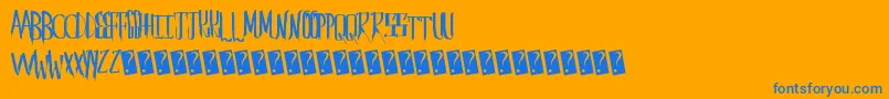 Saberhusk Font – Blue Fonts on Orange Background