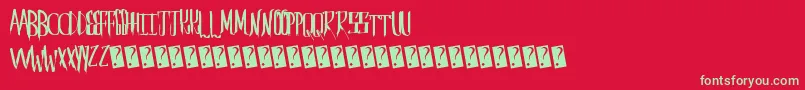 Saberhusk Font – Green Fonts on Red Background