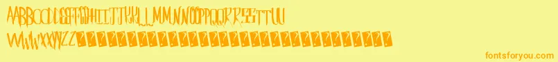 Saberhusk Font – Orange Fonts on Yellow Background