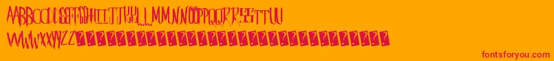 Saberhusk Font – Red Fonts on Orange Background