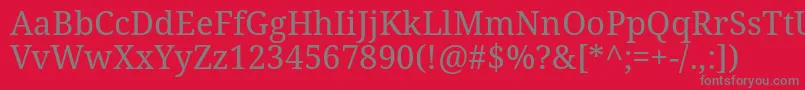 フォントDroid Serif – 赤い背景に灰色の文字