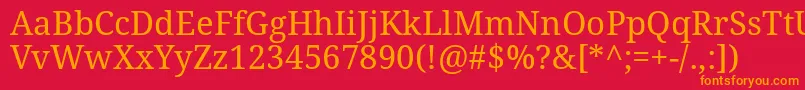 Droid Serif Font – Orange Fonts on Red Background