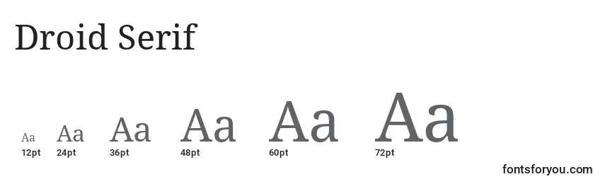 Размеры шрифта Droid Serif
