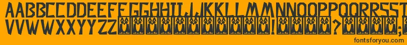 フォントDescuadradoBold – 黒い文字のオレンジの背景